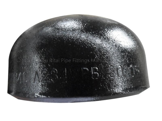 Крышка ASME SCH40 3.68mm штуцера трубы из черного металла ASTM B16.25 B16.9 A234 GR.WPB 3.91mm